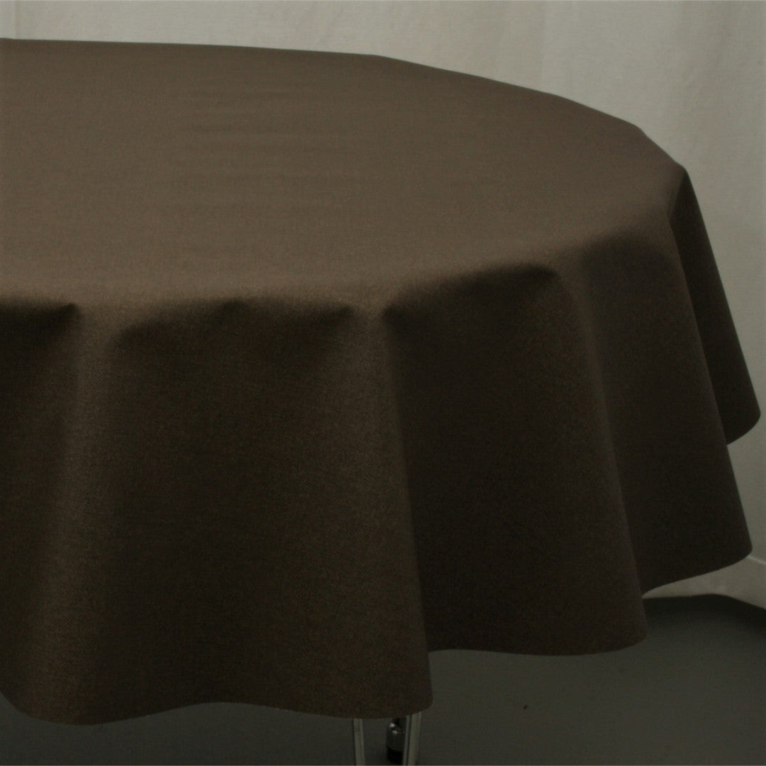Dali Cocoa – Ensfarvet tekstilvoksdug med stofstruktur – 140 cm bred, rund
