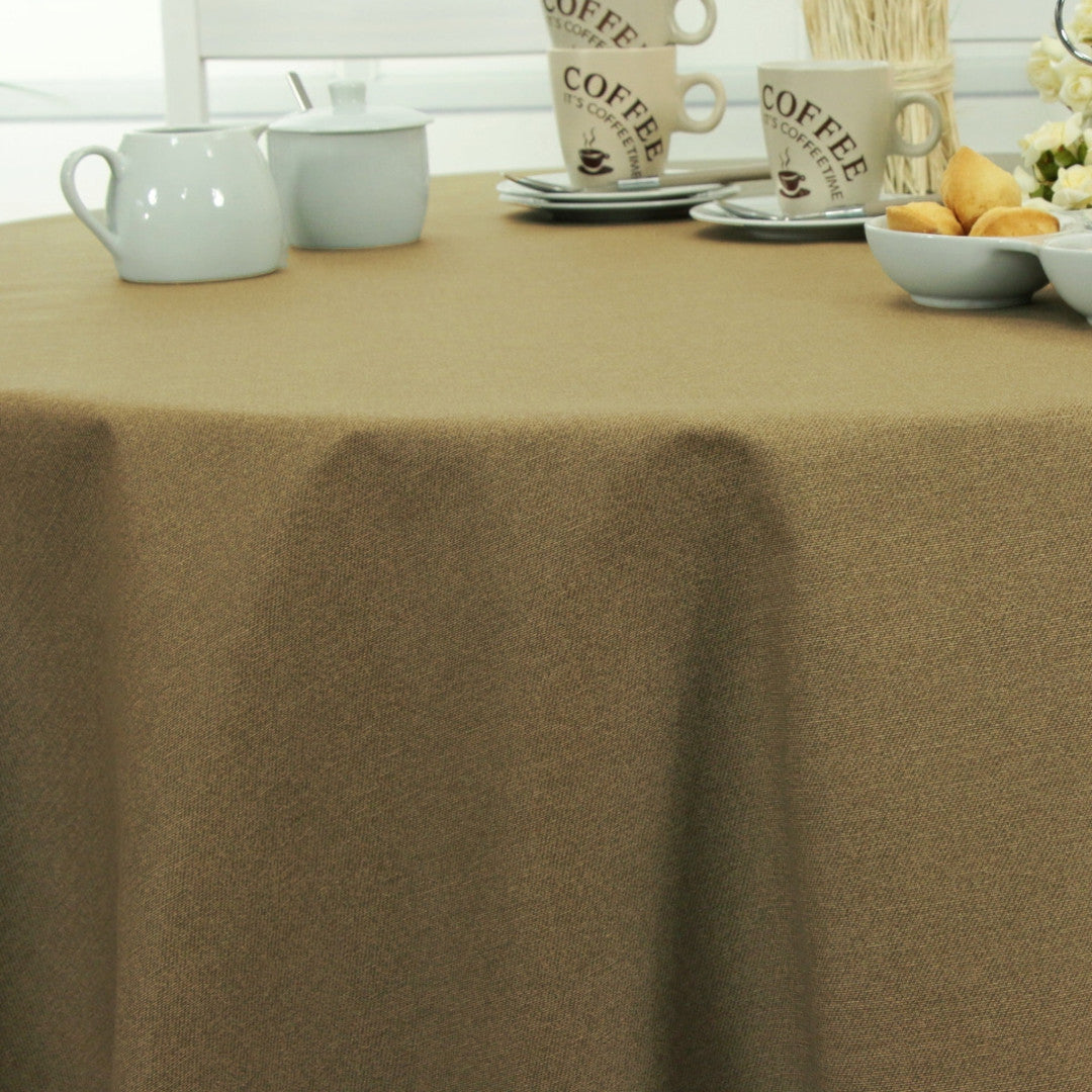 Dali Sand – Ensfarvet tekstilvoksdug – 180 cm bred, rund