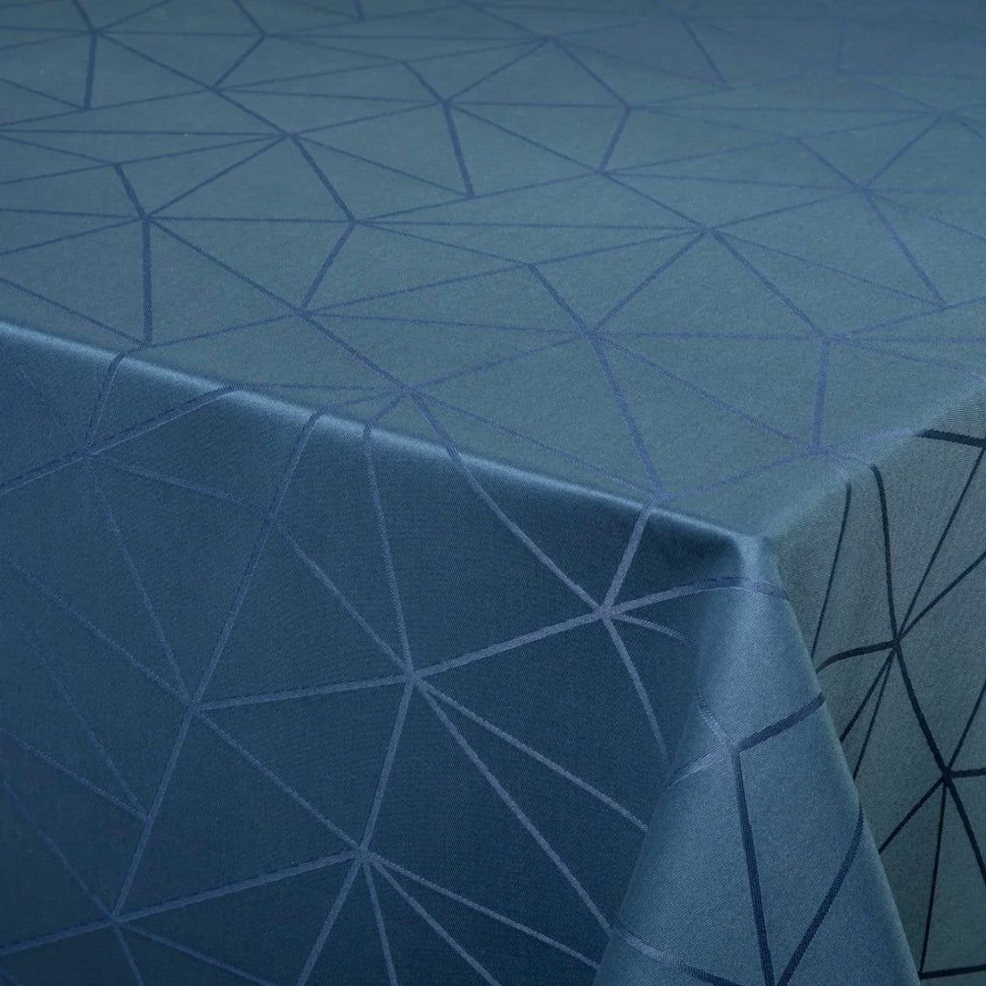 Engholm Tilde Rund Damaskdug, Blå – Ø 200 cm, hjørne