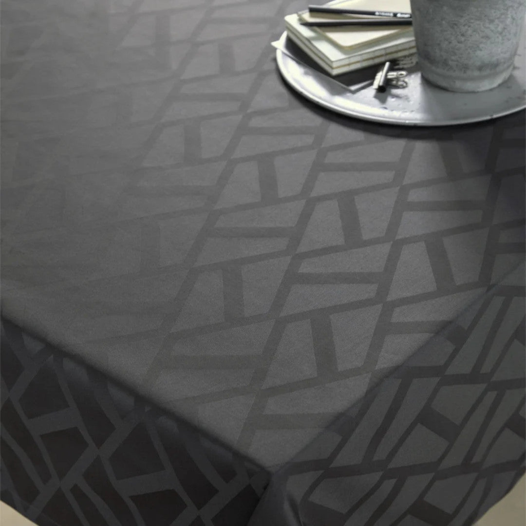 Ice Grå/Antracit fra Compliments – Elegant damaskdug 160 x 220 cm, nærbillede