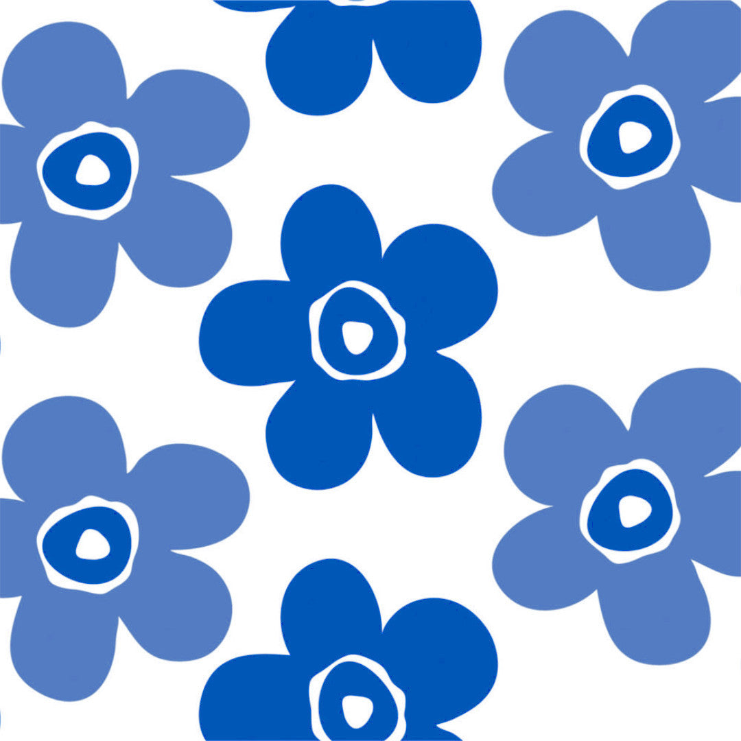 Lola voksdug – Big Flower Heavenly Blue med store blomster i blå toner, motiv
