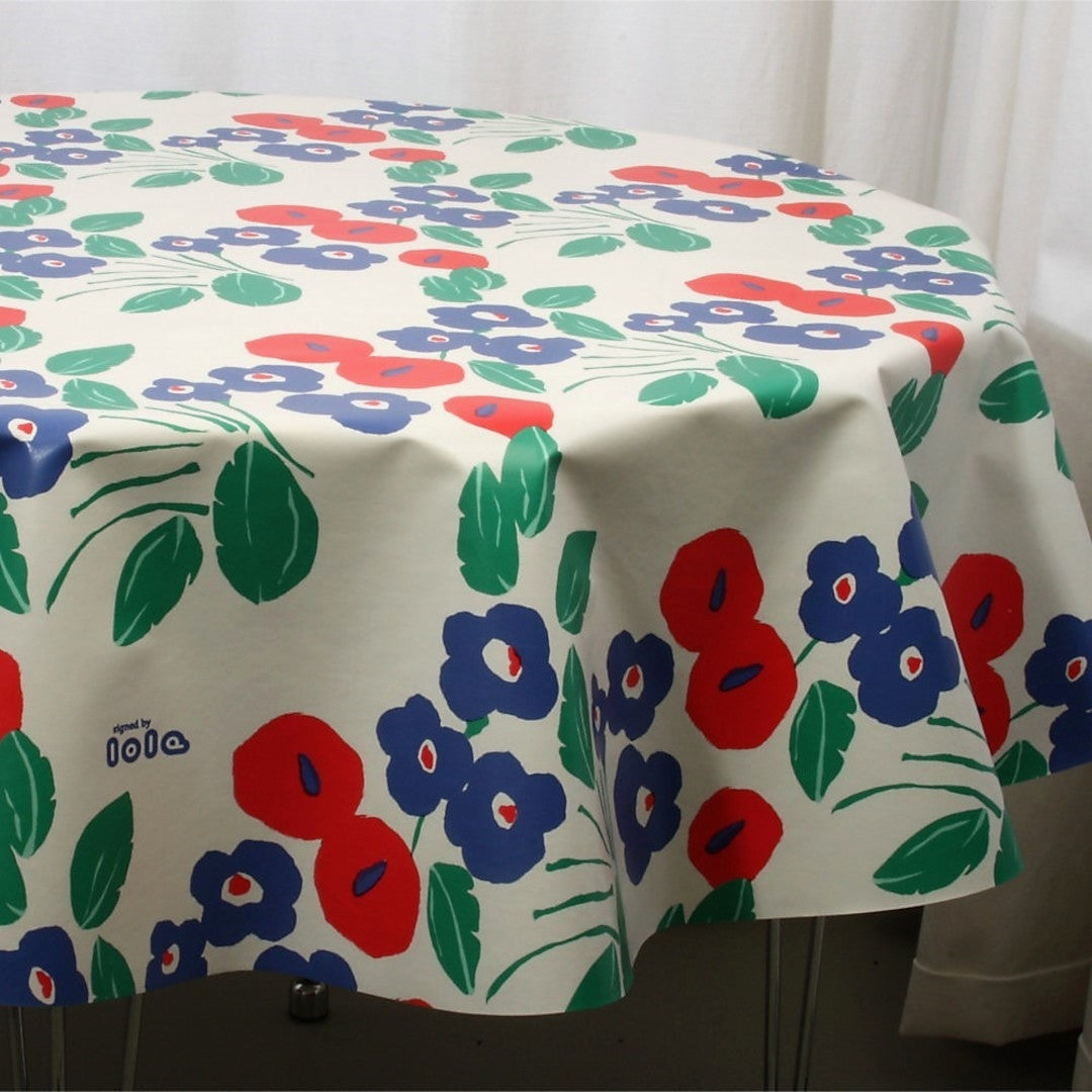 Lola voksdug – Bloom Classic Blue Floral, rund