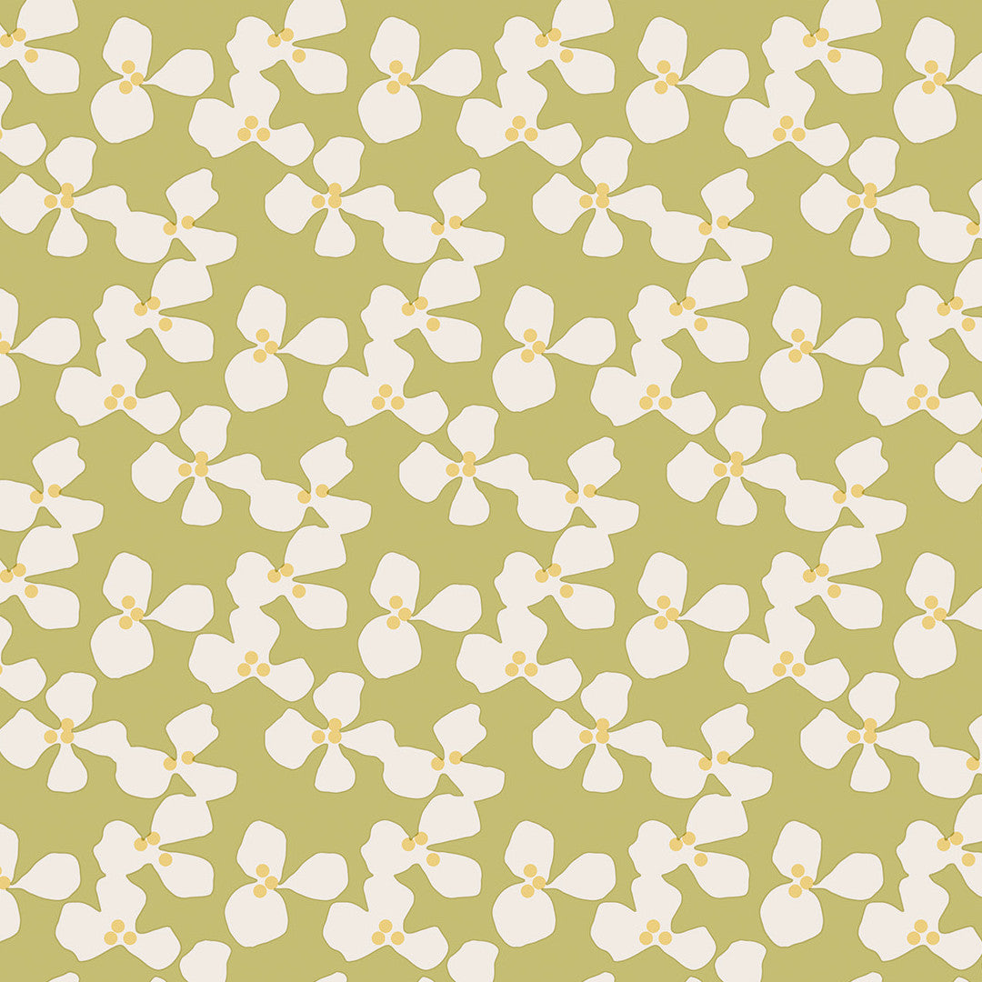 Lola voksdug – Poppy Spring Moss med grafiske forårsblomster, motiv