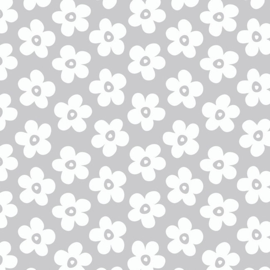 Lola voksdug – Small Big Flower Silver Cloud Grey, motiv