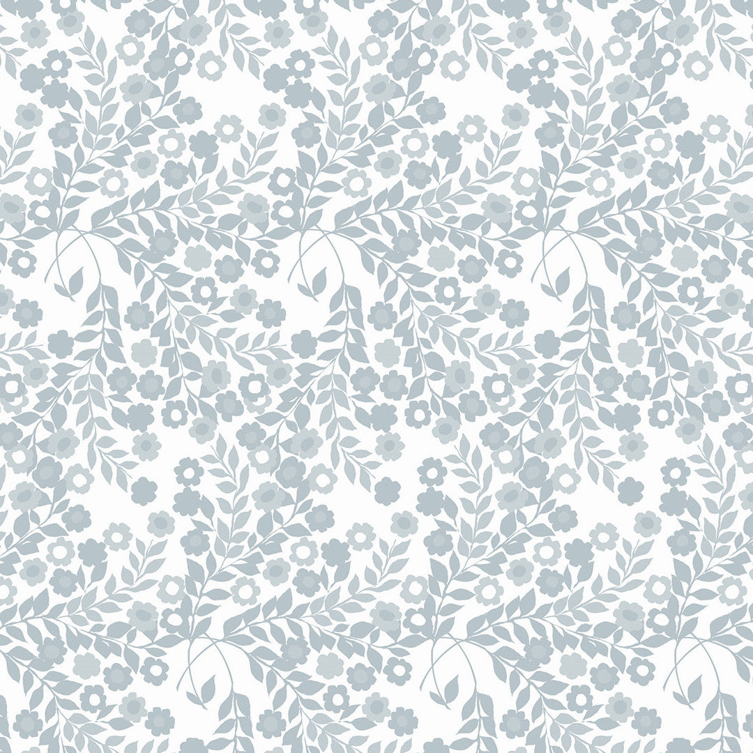 Lola voksdug – Wallflower Ice Grey Botanical Flow, motiv