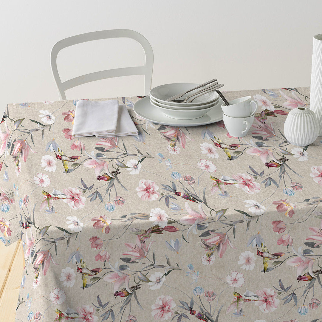 Nordfavn Lifea – Tekstilvoksdug med blomsterflor og kolibrier