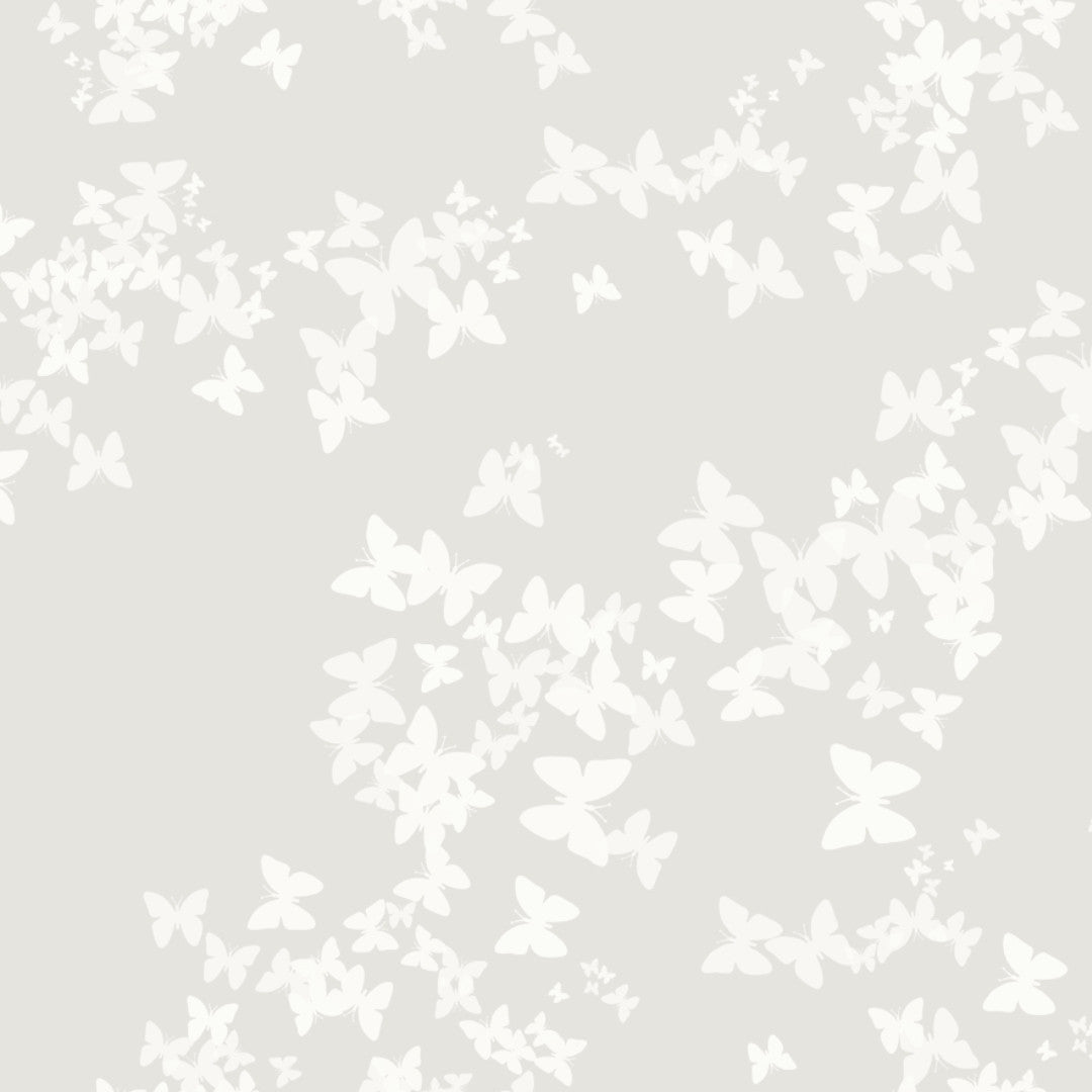 Nordfavn Papillons Perlemorshvid – Lys voksdug med diskrete sommerfugle, motiv