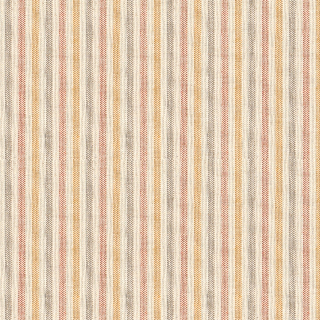 Nordfavn Pitiusa Solgul/Terracotta – Stribet tekstilvoksdug i varme sommernuancer, motiv