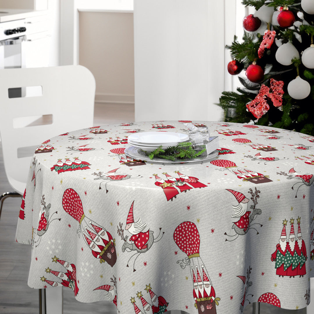 Nordfavn Wichtel – Legende julevoksdug i nordisk fortællestil, rund