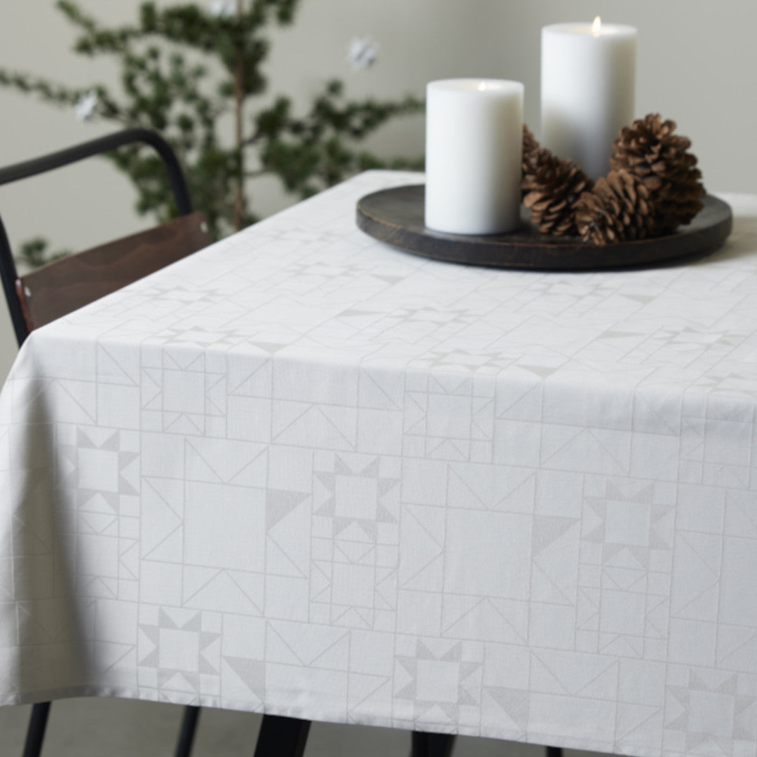 Södahl Star Damask Juledug Beige – 140 x 220 cm