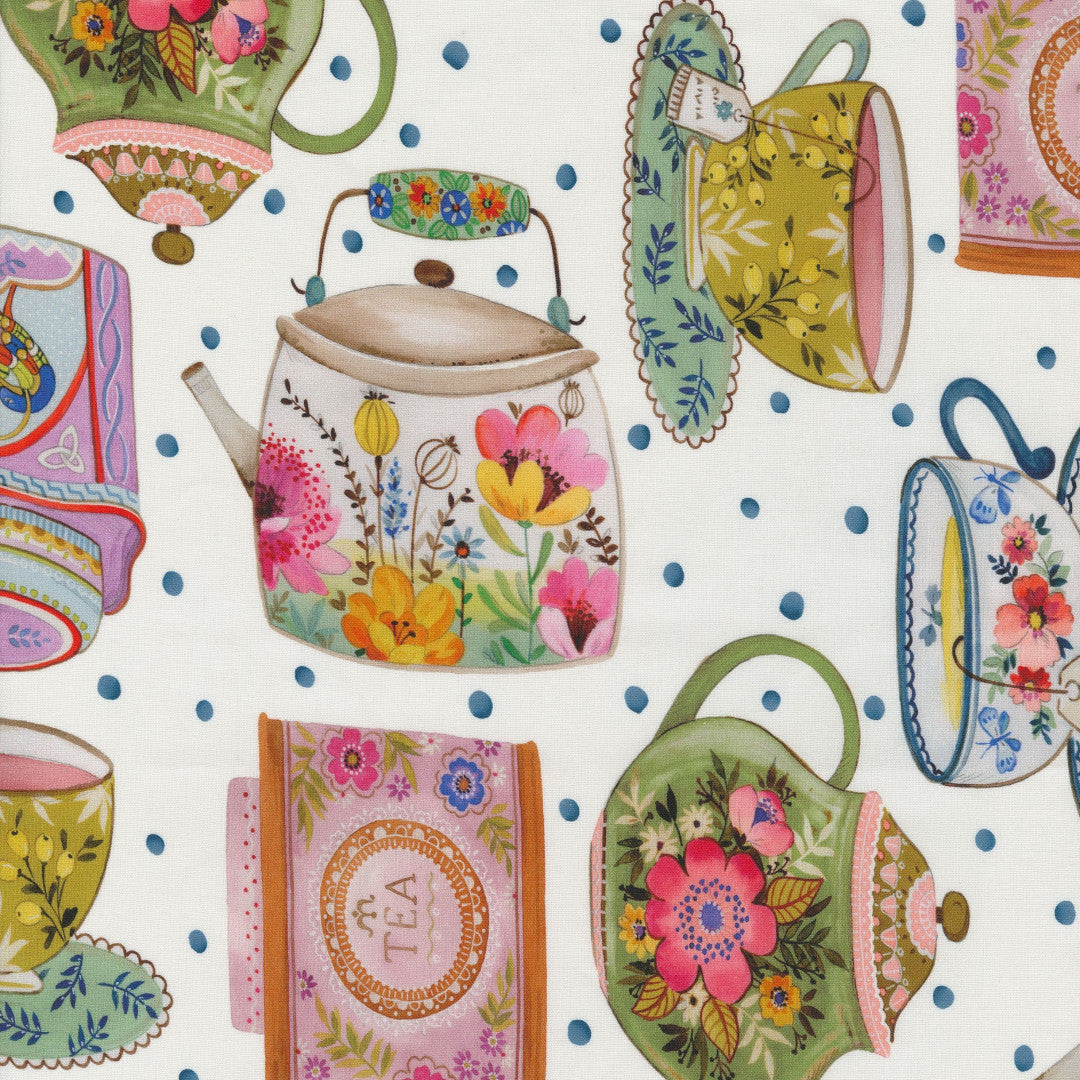 Té & Tins – Tekstilvoksdug med teunivers, motiv