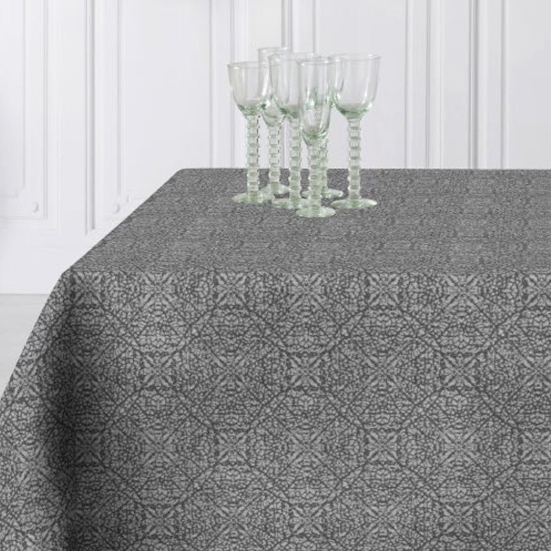 ARP Stålgrå, jacquardvævet tekstilvoksdug, 160 cm bred