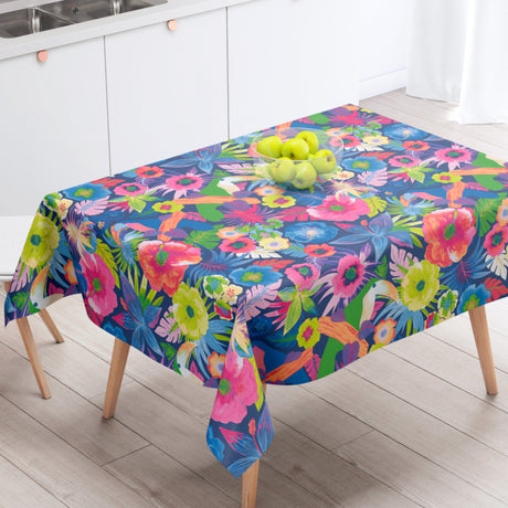 Araca Marine Garden – Tekstilvoksdug med eksotiske blomster – 155 cm bred