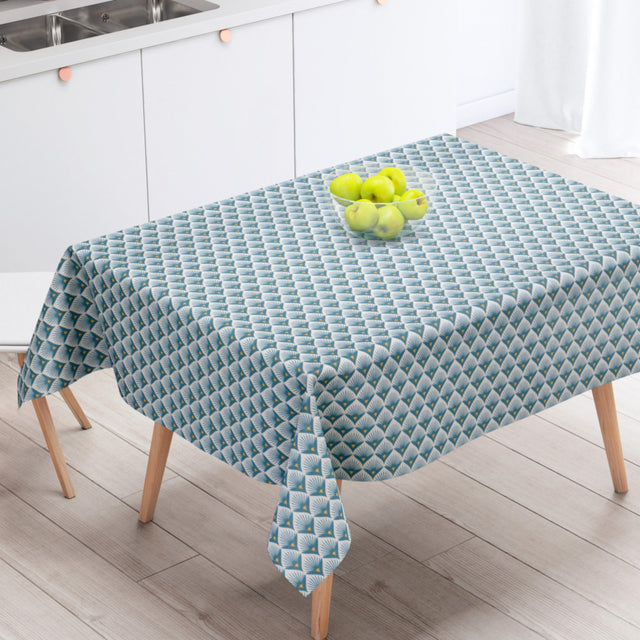 Arctic Pattern Blue – Tekstilvoksdug med elegant grafisk gentagelse – 155 cm bred