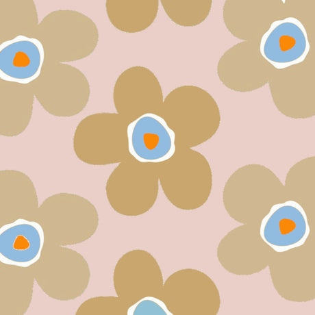 Big Flower Biscuit Blush – Lola voksdug med grafiske blomster