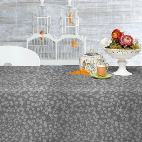 Bonard antracit, jacquard vævet tekstilvoksdug, 140 cm bred