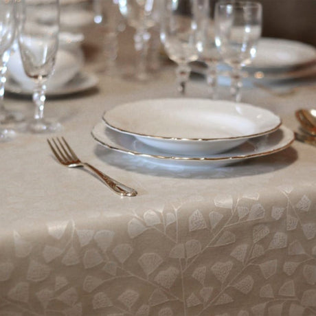 Bonard natur, jacquard vævet tekstilvoksdug, 180 cm bred, nærbillede