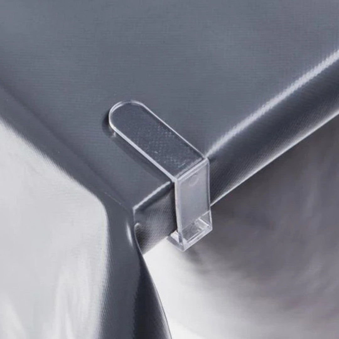 Bordklemmer i klar plast med metalfjeder – op til 2,5 cm (4 stk.)