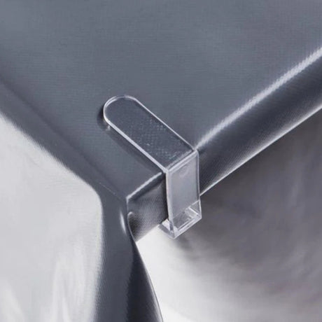 Bordklemmer i klar plast med metalfjeder – op til 2,5 cm (4 stk.)