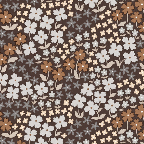 Butterflys Buffet Pecan Brown – Lola voksdug med varmt blomsterflor