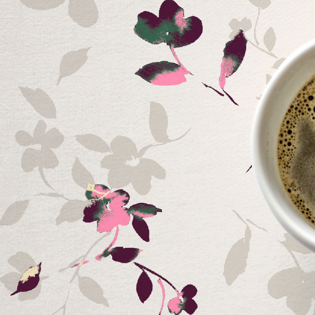 Cherry Blossom Pink – Södahl tekstilvoksdug med skridsikker bagside, nærbillede