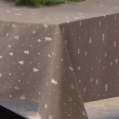 Christmas Carol Natur – Damaskvævet juledug med vævet mønster 140 x 270 cm, miljø