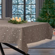 Christmas Carol Natur – Damaskvævet juledug i naturfarve 160 x 220 cm
