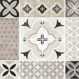 Cimenta Linen Grey – Tekstilvoksdug med flisemønster – 155 cm bred, mønster