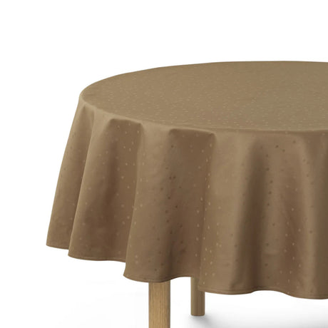 Compliments Confetti Walnut – Rund damaskdug med prikmønster Ø200 cm