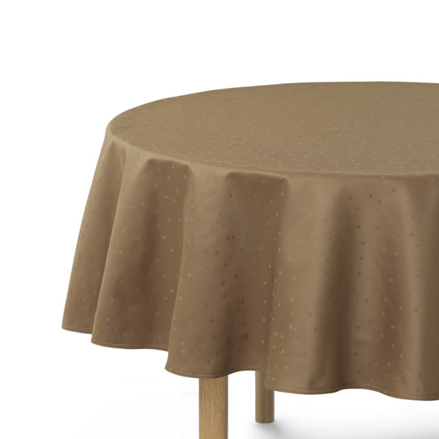 Compliments Confetti Walnut – Rund damaskdug med prikmønster Ø200 cm