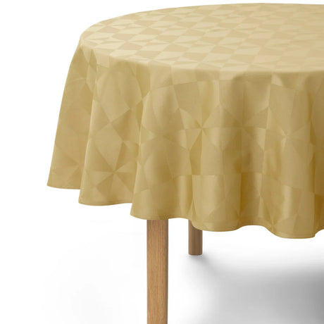 Compliments Wind Brass – Rund damaskdug med geometrisk mønster Ø200 cm