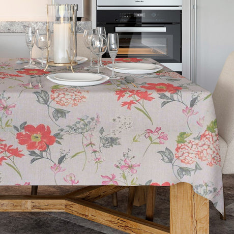 Crocus Bloom Red – Tekstilvoksdug i 100% hør, hjørne