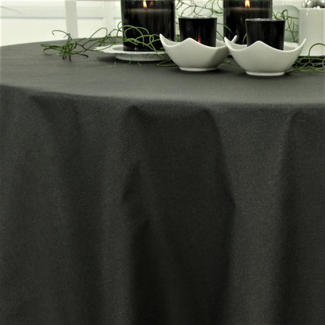 Dali Black – Ensfarvet tekstilvoksdug – 180 cm bred, rund