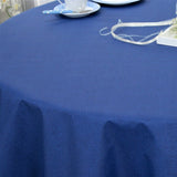 Dali Blue – Ensfarvet tekstilvoksdug – 160 cm bred, rund