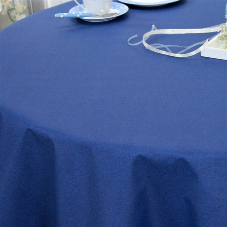 Dali Blue – Ensfarvet tekstilvoksdug – 180 cm bred, rund