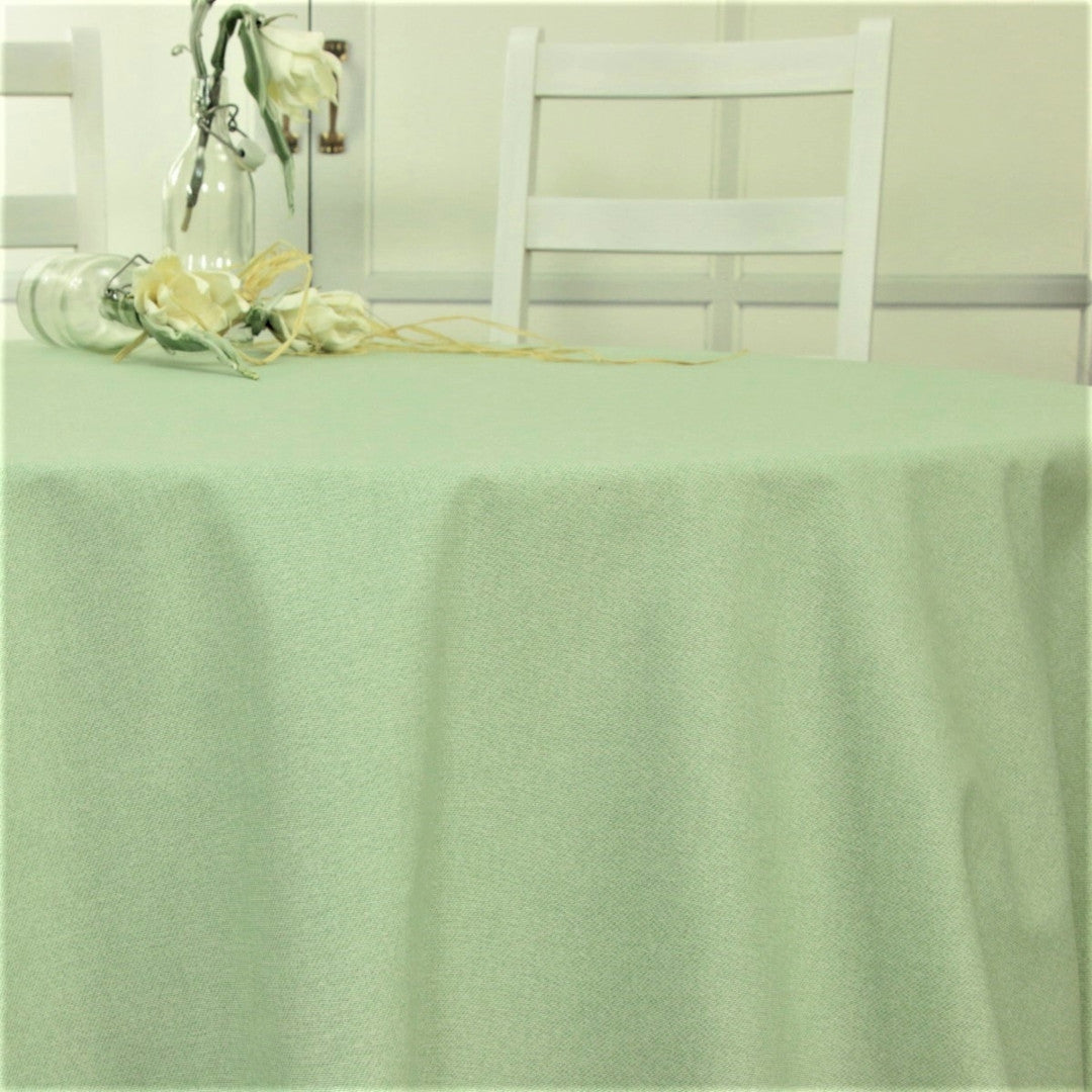 Dali Mint – Ensfarvet tekstilvoksdug – 160 cm bred, rund