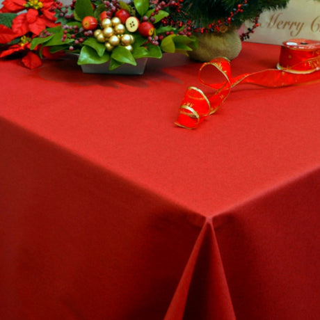 Dali Red Christmas – Ensfarvet tekstilvoksdug – 160 cm bred