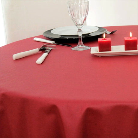 Dali Red – Ensfarvet tekstilvoksdug – 180 cm bred, rund