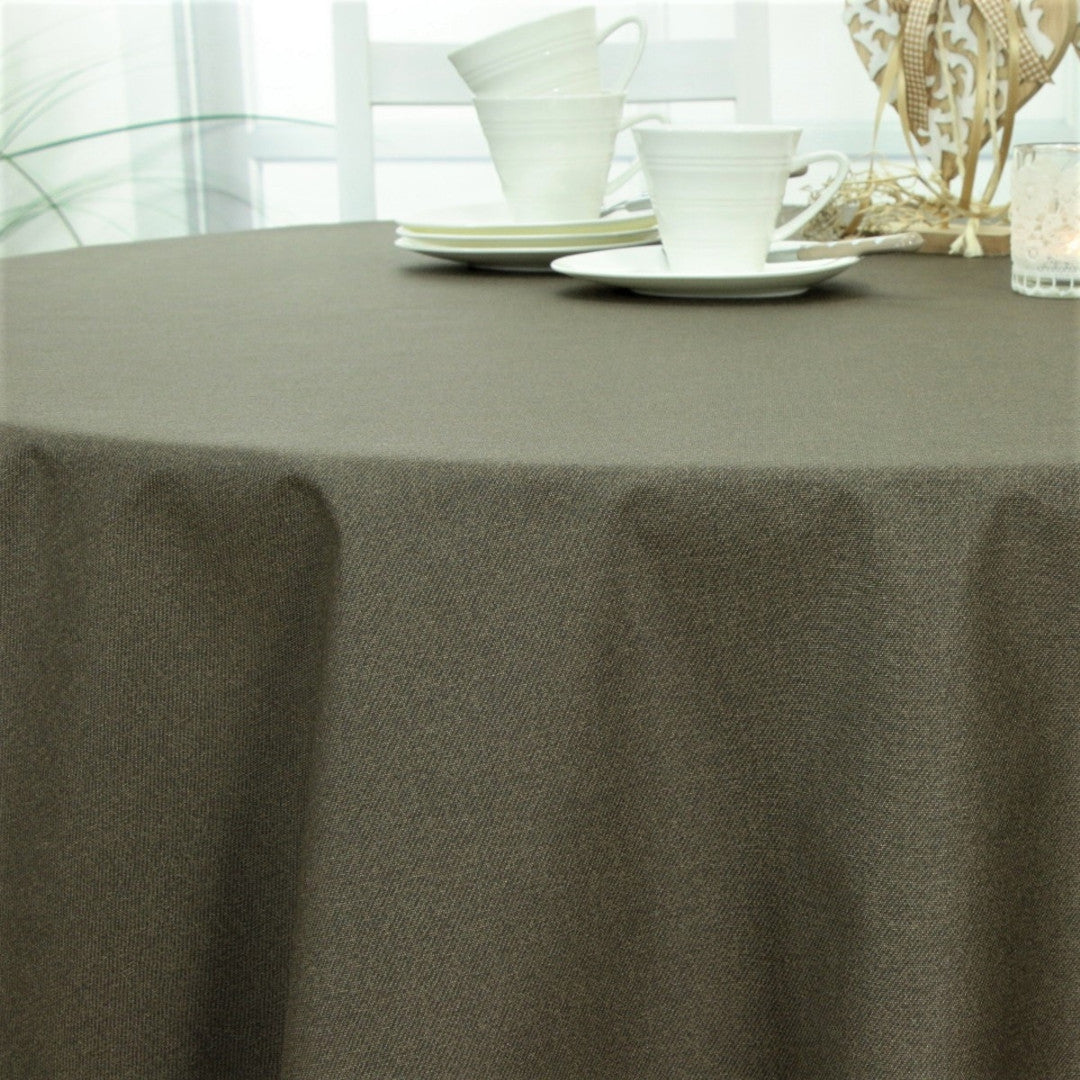 Dali Taupe – Ensfarvet tekstilvoksdug i stoflook – 160 cm bred