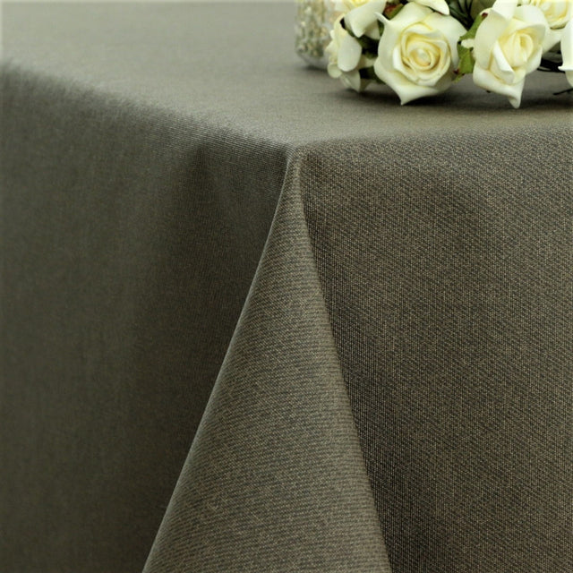 Dali Taupe – Ensfarvet tekstilvoksdug i stoflook – 160 cm bred