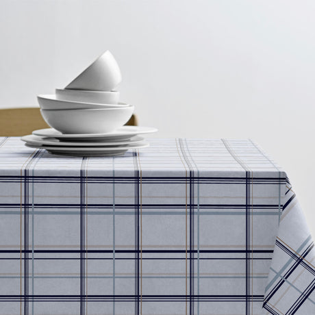 Define Linen Blue – Södahl tekstilvoksdug med skridsikker bagside