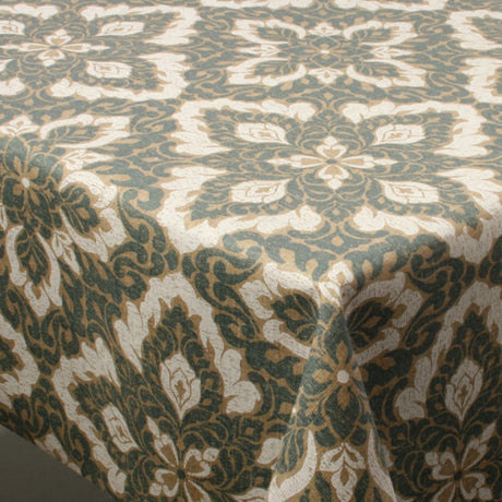 Domaine Blå – Smuk hørdug med blomstermandalaer – 100 % hør