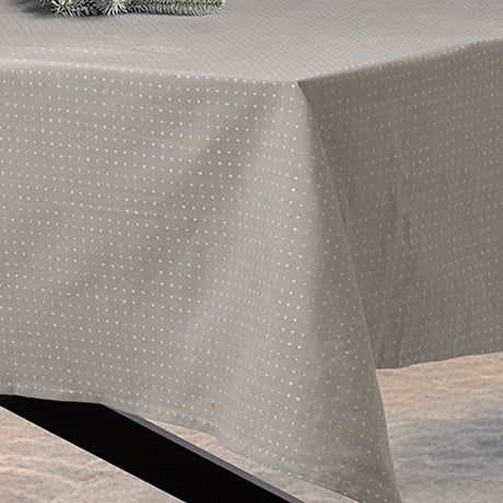 Dotea Grå Blå – Damaskdug med diskret prikmønster 140 x 320 cm, hjørne