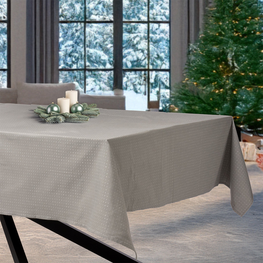 Dotea Grå Blå – Damaskdug med diskret prikmønster 160 x 320 cm