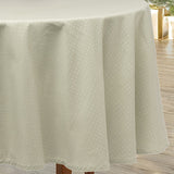 Dotea Sage – Rund damaskdug med diskret prikmønster Ø200 cm, nærbillede