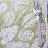 Eddy Selva grøn, jacquardvævet tekstilvoksdug 160 cm bred, mønster