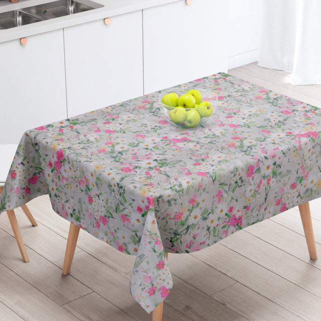 Faustine Bloom Pink – Tekstilvoksdug i 100% hør – 155 cm bred