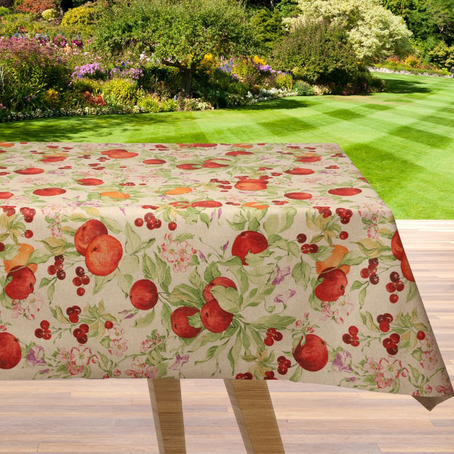 Fioritura di Melograno – Tekstilvoksdug med granatæbler og blomster