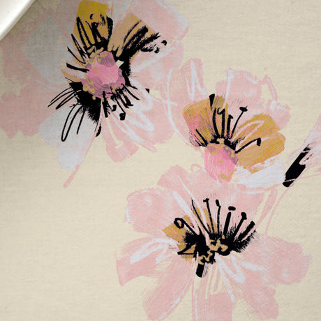 Flora Yellow – Södahl tekstilvoksdug med skridsikker bagside, nærbillede