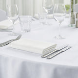 Gastro Hvid – Rund damaskdug til fest og selskab Ø180 cm, nærbillede